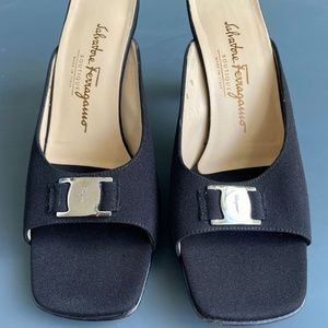 Ferragamo Square Toe Slip Sandal